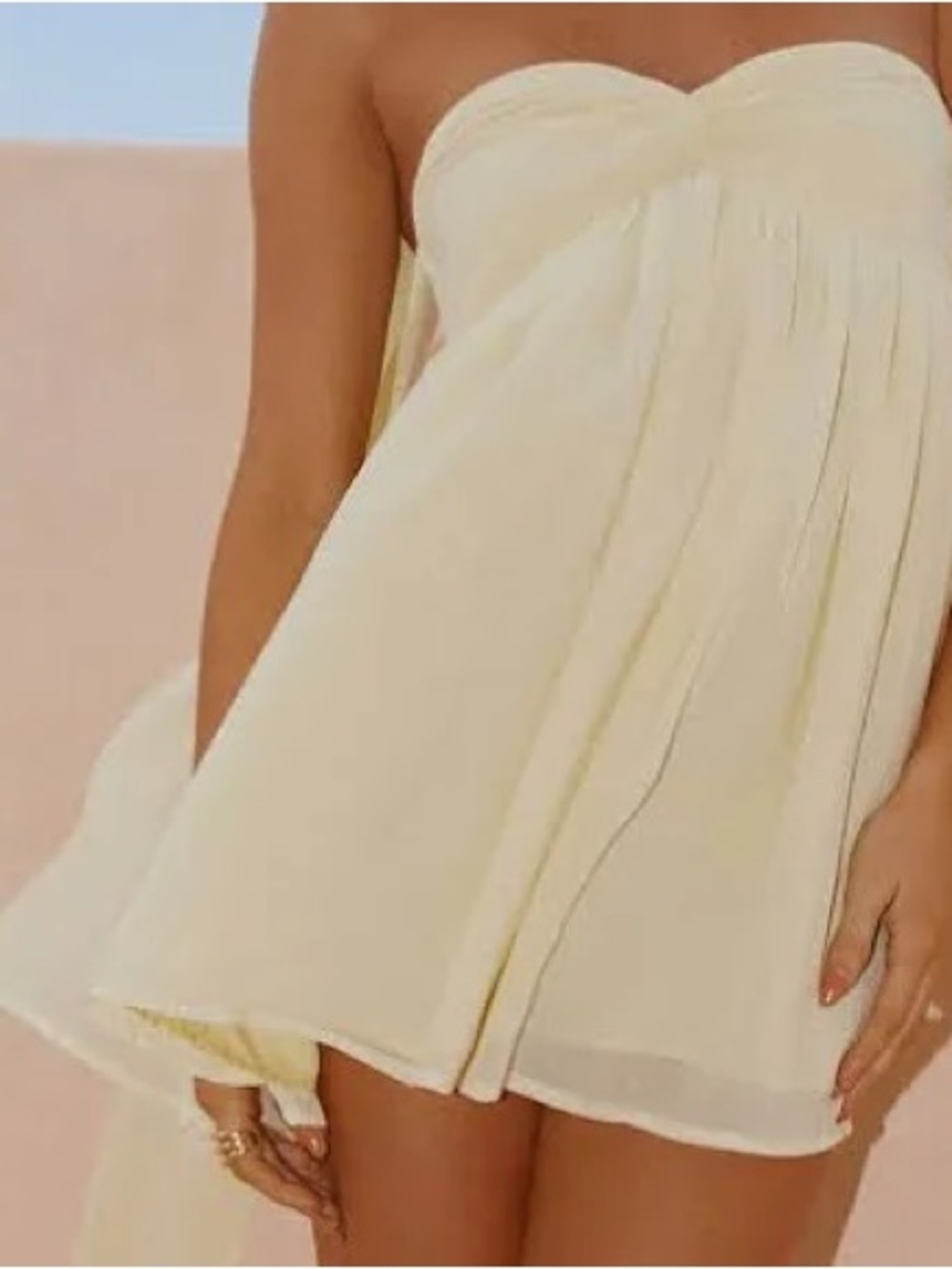 Peppermayo Strapless Yellow Mini Dress